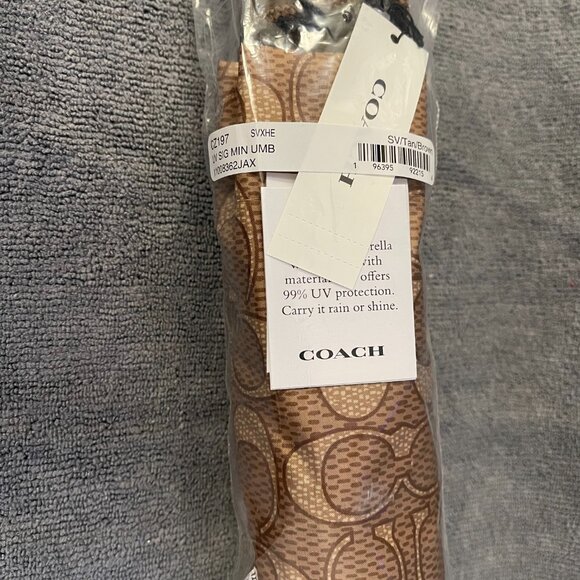 COACH UV PROTECTION SIG. MINI UMBRELLA C4322 SIGNATURE PRINT NWT-Ready to Gift! - Picture 3 of 3